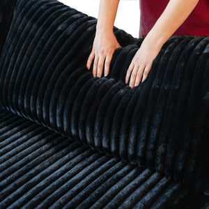 English Elm Pixel Modern Modular Sofa - Stylish L-Shaped Corduroy Sectional For Cozy Living Room Comfort B341S00033-GIGA