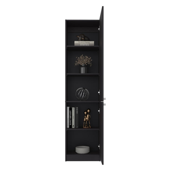 English Elm Home Vertical Freestanding Bookcase with Open Shelving and Enclosed Lower Cabinet B200P465722