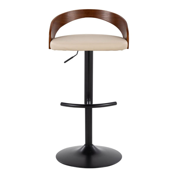 English Elm Adjustable Swivel Barstools Set of 3 Walnut Faux Leather Counter Height Kitchen B202S02026