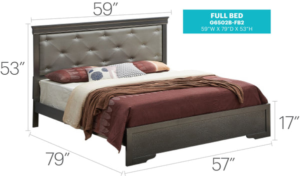 English Elm Sleek Metallic Black Full Bed with Sturdy Particle Board Frame, Elegant Finish, Easy Assembly B078S00446