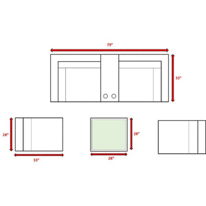 English Elm Fully Assembled Hdpe Wicker Patio Conversation Set - Comfortable 6-Piece Seating For 4 Outdoors B120S00232