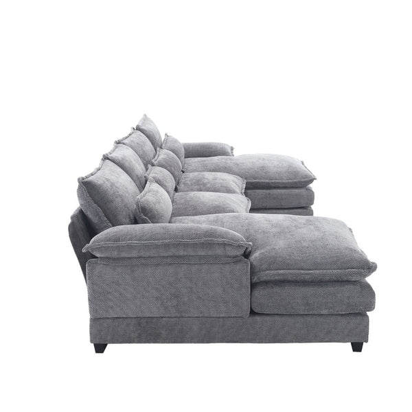 English Elm United We Win Oversized U-Shaped Chenille Sofa - Modern Four-Seater For Comfort & Style In Any Space W1568S00133-GIGA