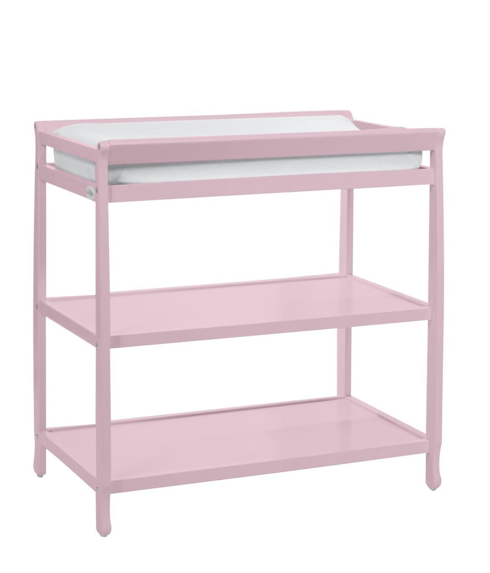 English Elm Riley Sleigh Style Nursery Changing Table with Safety Rail and Open Storage Shelf B022P204822