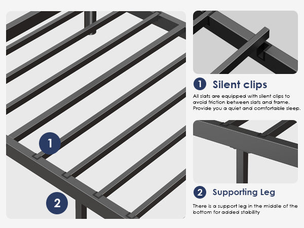 English Elm Metal Twin Over Twin Bunk Bed Black - Sturdy Powder-Coated Metal, No Box Spring, Safe Kids Sleep W2889P263782