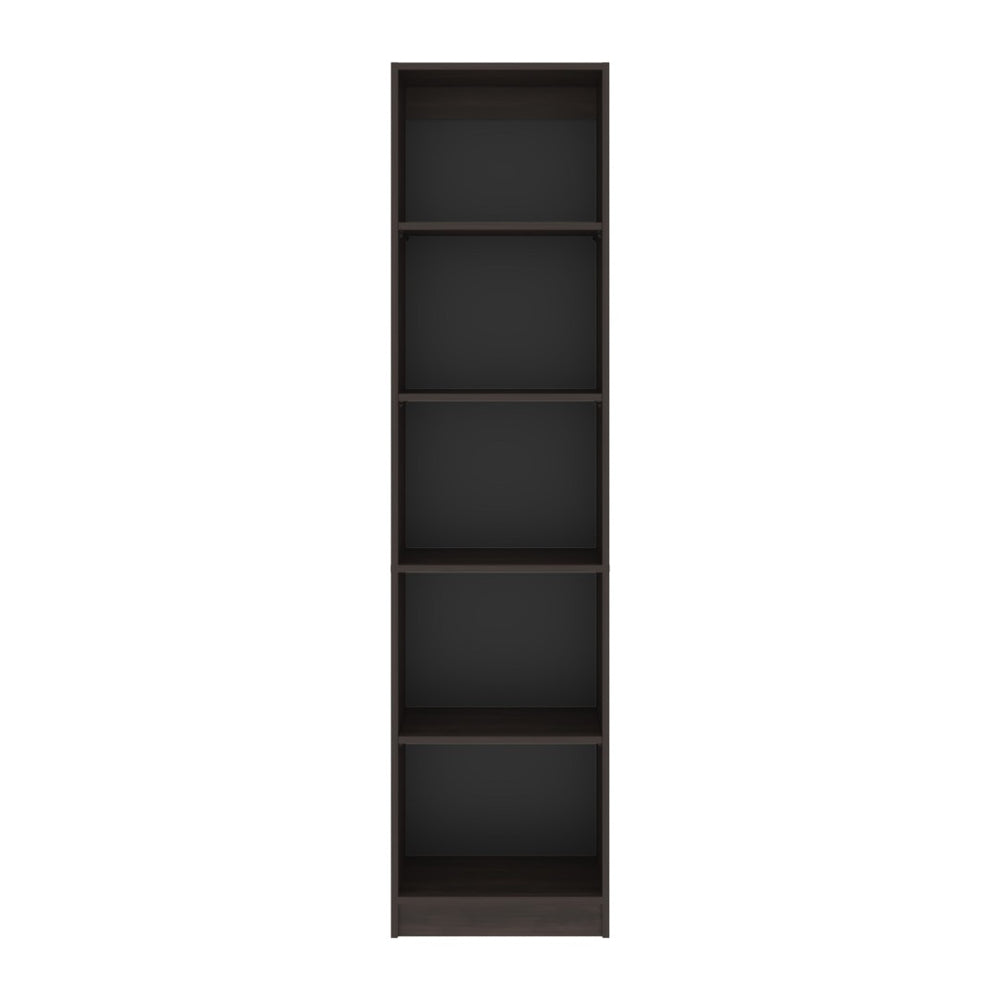 English Elm Stained Walnut Bookcase - Elegant Open Shelving Unit With 5 Tiers For Stylish Storage & Display B062P323168-GIGA