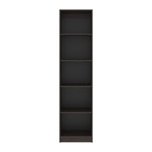 English Elm Stained Walnut Bookcase - Elegant Open Shelving Unit With 5 Tiers For Stylish Storage & Display B062P323168-GIGA