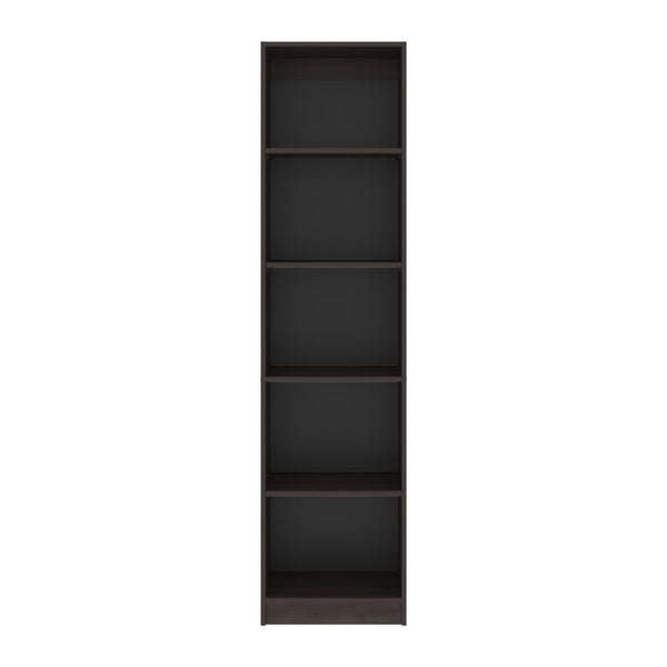 English Elm Stained Walnut Bookcase - Elegant Open Shelving Unit With 5 Tiers For Stylish Storage & Display B062P323168-GIGA