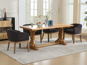 English Elm Mid Velvet Cantilever Dining Chairs Set of 2 — Mid Century Linen Upholstered Rattan Back, Chrome Base, DurableComfort W1143P346925 W1143P346925