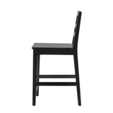 Solid Wood Ladder Back Counter Stool - Set of 2 Black ERKD7DBLWP Walker Edison