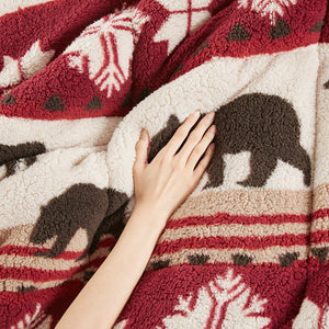 English Elm King/Cal King Tunbridge Printed Sherpa Comforter Set with Faux Mink Reverses, Hypoallergenic, Cozy Cabin Decor B035100528