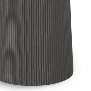 English Elm Hughes Cast Aluminum Side Table - Hand-Finished Black Nickel Tulip Design, Versatile 23.6" Height B136P239034