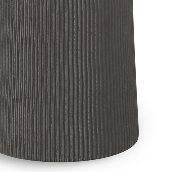 English Elm Hughes Cast Aluminum Side Table - Hand-Finished Black Nickel Tulip Design, Versatile 23.6" Height B136P239034
