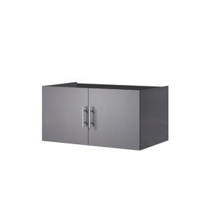 English Elm Dark Grey Bath Vanity - 36" W, Fully Assembled, Solid Wood Frame, Soft-Close Doors, Modern Style B2731P258598