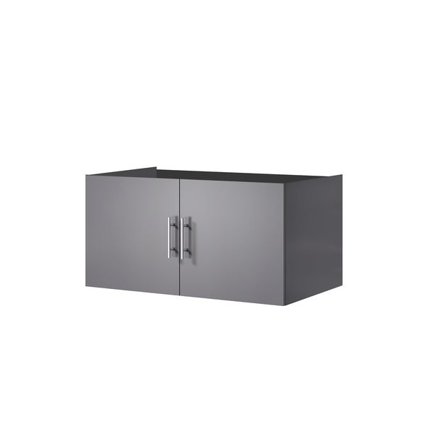 English Elm Dark Grey Bath Vanity - 36" W, Fully Assembled, Solid Wood Frame, Soft-Close Doors, Modern Style B2731P258598