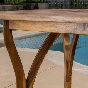 English Elm Helen Outdoor Acacia Hardwood Dining Chairs Curved Slat Back Patio Set of Two 54555.00TEA6_57488.00