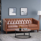 Christopher Knight Home® - Noble House - - Mirod 81'' Pu Sofa,Tufted Back,Solid Wood Legs,Living Room And Study