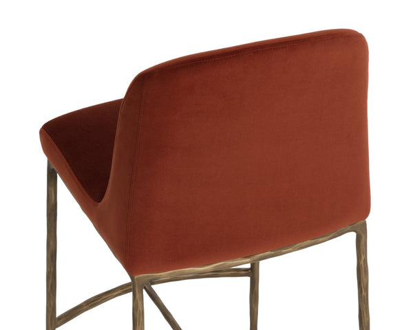 Sunpan NESTOR Counter Stool in Meg Rust - Ergonomic Comfort, Artisanal Design & Elegant Metal Detailing 112576
