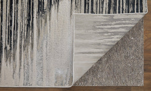 Feizy Rugs Micah Geometric Area Rug – Soft, Durable, And Stylish For High Traffic Spaces In Contemporary Homes Black,Silver,Taupe Polyester,Polypropylene 69439lrfblkslve10