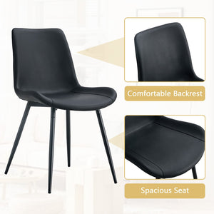 English Elm Table and Chair Set Oval Glass Top Seats 8 Luxe Black Metal Base Dining Room W1151S04749