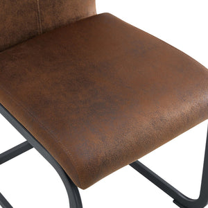 English Elm Table and Chair Set 71 Inch Walnut Grain Dining with 8 Tech Fabric Seats W1151S04283