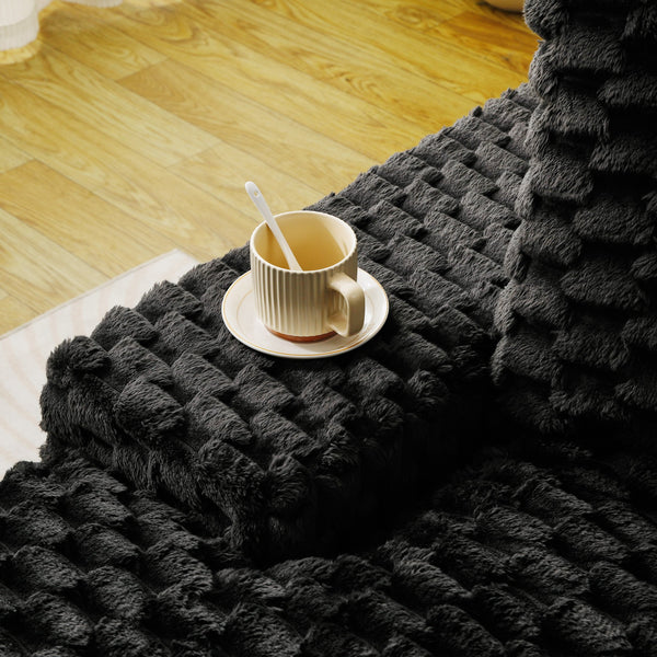 English Elm Black Turtle Velvet Sofa: Luxurious Convertible Twin-Seat With Chaise For Stylish Comfort & Versatility W3371S00032