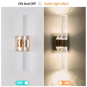 English Elm 17"(H) Contemporary Bubble Crystal Wall Light 2-Light Sconce with LED 4000K 1000lm Iron Fixture Gold W2312P374976