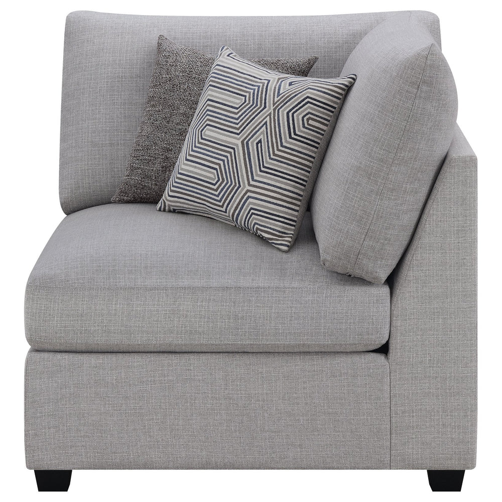 English Elm Austin Grey Cushion Back Corner Chair With Pillows - Stylish, Durable Accent For Modern Living Spaces B062P357794