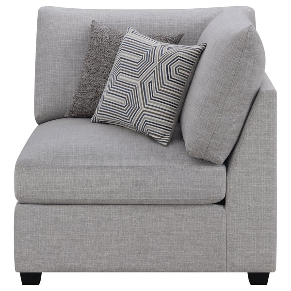 English Elm Austin Grey Cushion Back Corner Chair With Pillows - Stylish, Durable Accent For Modern Living Spaces B062P357794