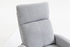 English Elm Short Plush Swivel Recliner Armchair with 360 Degree Rotation for Living Room Grey W547P437355
