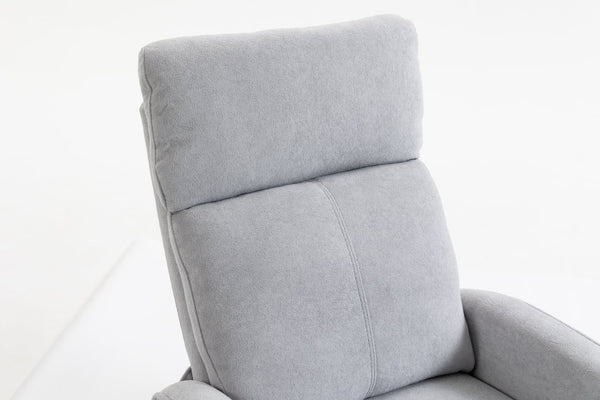 English Elm Short Plush Swivel Recliner Armchair with 360 Degree Rotation for Living Room Grey W547P437355