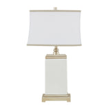 Hampton Hill Colette Transitional Rectangular Ceramic Table Lamp MPS153-0025 Ivory