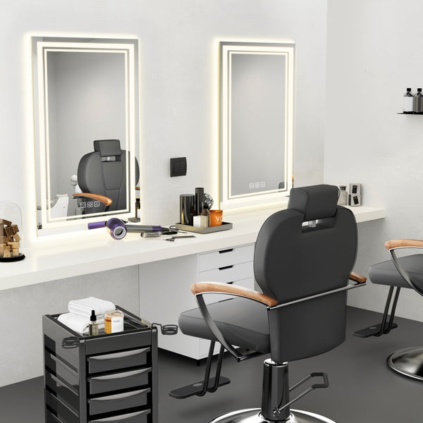 English Elm Led Bathroom Mirror 40" X 32" With Front & Backlight, Defogging, Dimmable, Cri90+, Smart Features T3177P296177