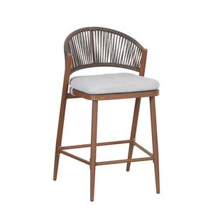 English Elm Christopher Knight Home® - Outdoor 26" Aluminum Frame Counter Stools Set Of 2 With Stylish Scallop Backrest & Cushions N772P245123T