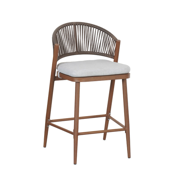 English Elm Christopher Knight Home® - Outdoor 26" Aluminum Frame Counter Stools Set Of 2 With Stylish Scallop Backrest & Cushions N772P245123T