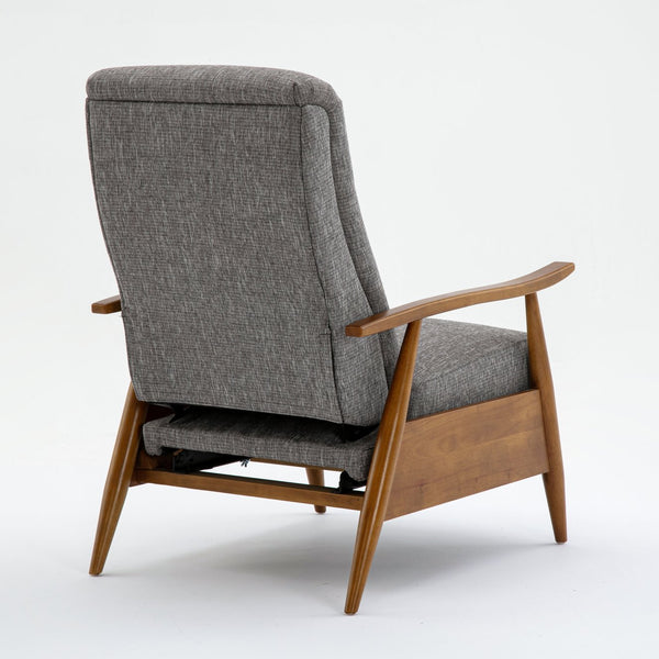 English Elm Tustin Wood Arm Push Back Recliner with Stain-Resistant Performance Fabric and Chestnut Legs, Cozy Comfort Gray B050P281019