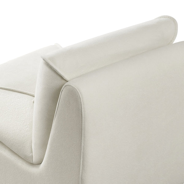 English Elm Compressed Lounge Chair with Ottoman - Space-Saving Chenille Upholstered Sofa, High-Density Foam Comfort Beige W1036P251827