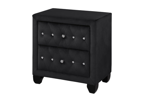 English Elm Encore Modern 5-Piece Queen Bedroom Set In Black - Upholstered Tufted Bed, Dresser & Nightstand B009S01701
