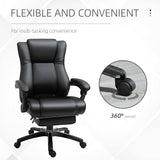 English Elm Vinsetto Executive High Back Office Chair Executive Computer Desk Chair With Pu Leather, Adjustable Height and Retractable Footrest, Black