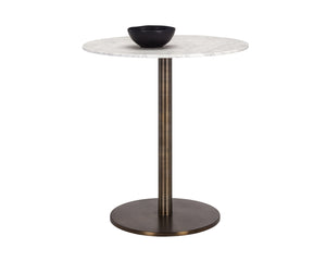 Sunpan Enco Counter Table - Art Deco Marble Top with Antique Gold Base, Perfect for Bars and Lounges Round - 35W x 35D x 37.5H