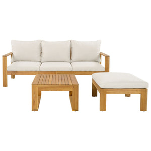 English Elm Outdoor Acacia Hardwood Sectional Sofa Set with Ottoman and Coffee Table N757S354829B