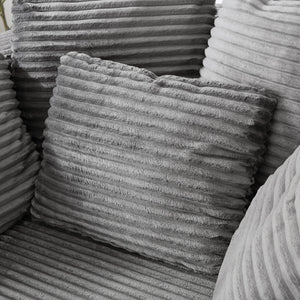 English Elm Swivel Barrel Accent Chair Chenille Tufted Round Club Seat for Living Room Lounge Grey N719S002320E