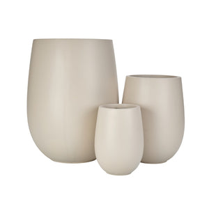 English Elm U_style Mgo Round Planter Set of Three Lightweight Pots for Patio and Indoor Decor N711P406658E