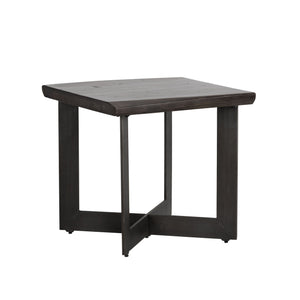 Sunpan Marley Side Table - Rustic Acacia Wood Top with Antique Gunmetal Base for Industrial Charm