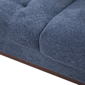 English Elm 83.5 In. Three Seat Boucle Sofa with Looped Texture and Lumbar Support for Living Rooms Navy Blue N773IS00096N