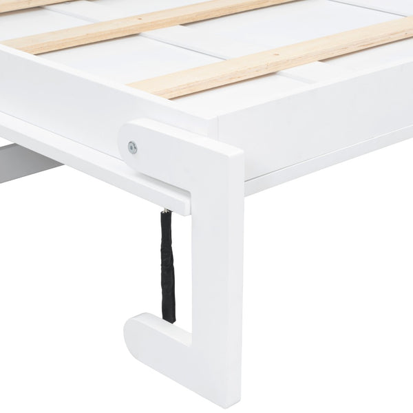 English Elm Twin Size Murphy Bed With Charging Station & Storage Drawer – Stylish, Space-Saving Solution! N7090004019K-GIGA