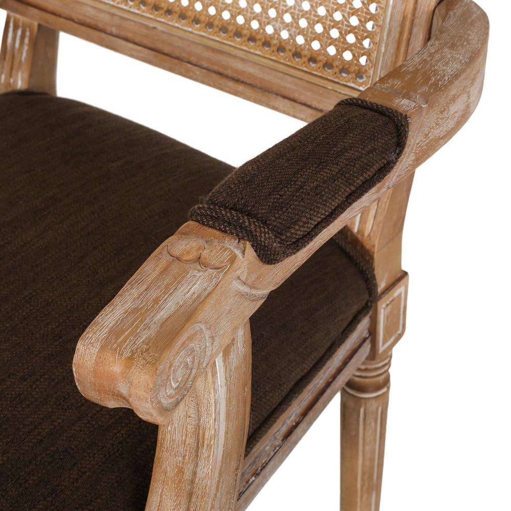 English Elm Christopher Knight Home® - DINING Chair with Cane Back and Upholstered Seat, French Country Weathered Rubberwood Accent Beige 71240.00BGENTL