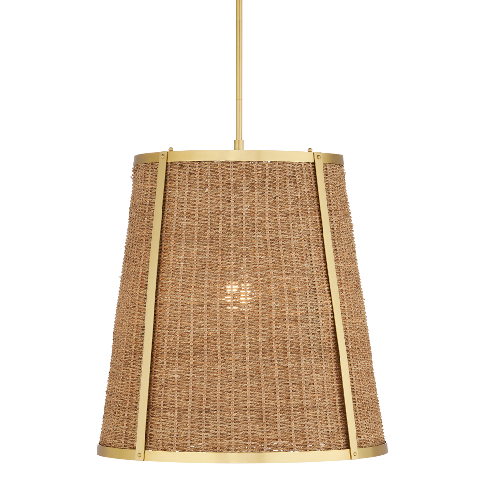 Deauville Pendant Light - Exquisite Handmade Seagrass & Brass Fixture for Elegant Home Décor
