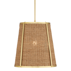 Deauville Pendant Light - Exquisite Handmade Seagrass & Brass Fixture for Elegant Home Décor