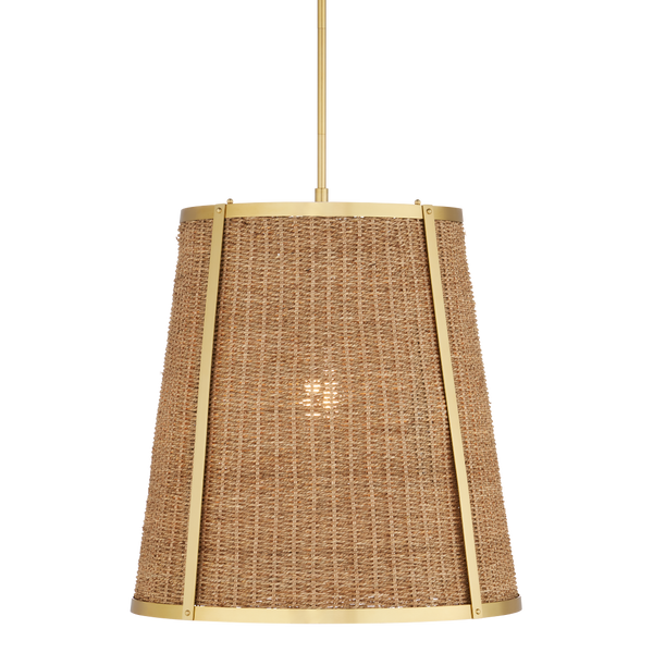 Deauville Pendant Light - Exquisite Handmade Seagrass & Brass Fixture for Elegant Home Décor