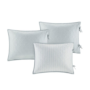 English Elm 6 Piece Reversible Daybed Cover Set with Quilted Stitch Texture, Antimicrobial Protection, Cottage Charm Grey 17.72 L x 15.75 W x 8.66 H B03597504